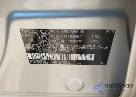 2016 Toyota Rav4 Xle from USA, damaged, VIN 2T3RFREV2GW524643